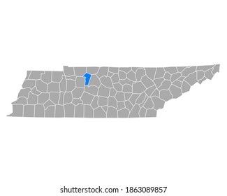 Map of Cheatham in Tennessee on white