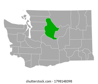 Map of Chelan in Washington on white