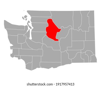 Map of Chelan in Washington on white