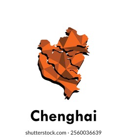 Map of Chenghai colorful modern polygon geometric design, element graphic illustration template