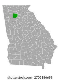 Mapa de Cherokee en Georgia en blanco