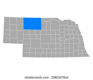 Map of Cherry in Nebraska on white