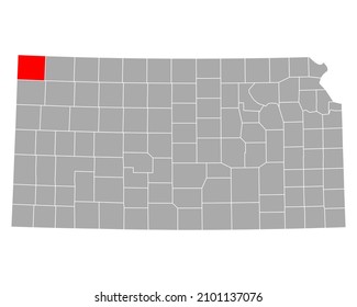 Mapa de Cheyenne en Kansas en blanco