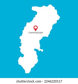 Karte Chhattisgarh in Indien mit Standortsymbol