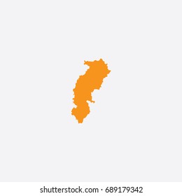 Map of Chhattisgarh - India Vector Illustration Silhouette Design
