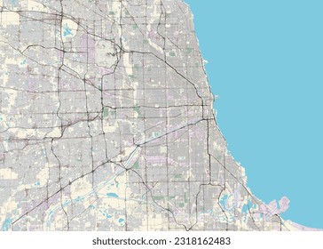 Map of Chicago Illinois USA