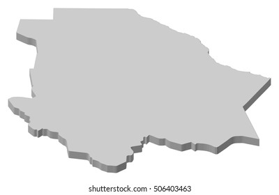 Map - Chihuahua (Mexico) - 3D-Illustration