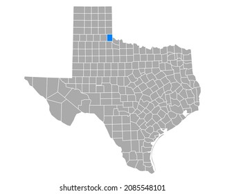Karte von Childress in Texas auf Weiß
