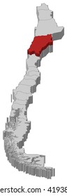 Map - Chile, Atacama - 3D-Illustration