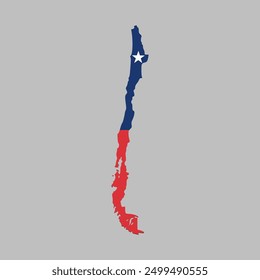 map of Chile with flag, vector illustration	