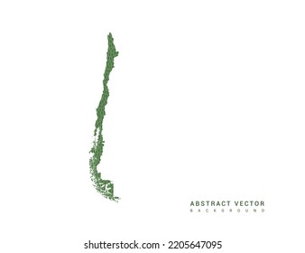 Mapa de la línea verde simple de Chile. Vector de diseño de línea mínimo estilizado.