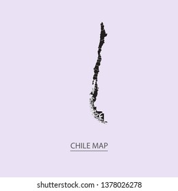 Map of Chile - High detailed map violet outline map with caption on violet background.Abstract design vector illustration eps 10.