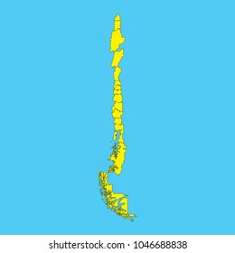 Map of Chile isolated on a blue background.