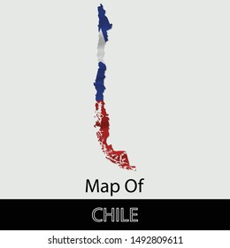 Map of Chile, isolated on gray background. Vector illustration