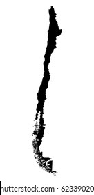 map of chile , isolated on white background.