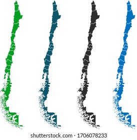 map of chile . original map.variety of colors on white background. Vector illustration eps 10.