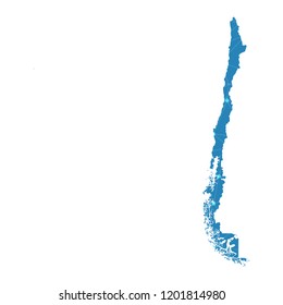 Map of Chile from Polygonal wire frame low poly mesh,Chile map Vector Illustration EPS10.
