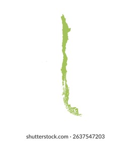 Map of Chile, sign silhouette. World Map Globe. Vector Illustration isolated on white background. South America continent.