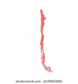 Map of Chile, sign silhouette. World Map Globe. Vector Illustration isolated on white background. South America continent.