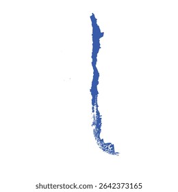 Map of Chile, sign silhouette. World Map Globe. Vector Illustration isolated on white background. South America continent.