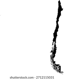 Map of Chile silhouette isolated on white background