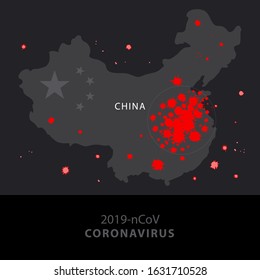 map of china coronavirus infographics vector virus infection 2019 ncov art