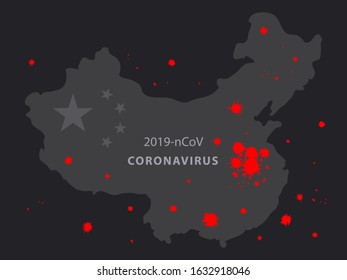 map of china coronavirus infographics vector virus infection 2019 ncov art
