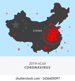 map of china coronavirus infographics vector virus infection 2019 ncov art