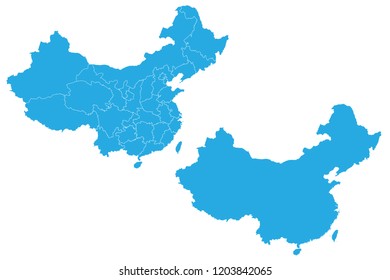 Map - China Couple Set , Map of China,Vector illustration eps 10.