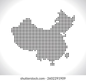 Map of China from dots