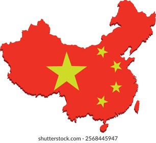 Map of China in flag colors