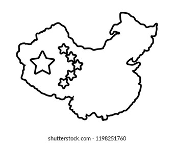 map china with flag isolated icon