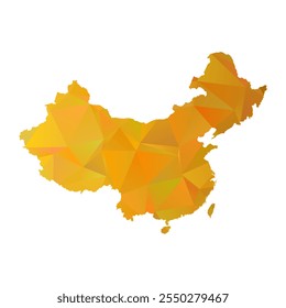 Karte von China - Gold Polygon Design für Ihre. Vektorgrafik eps 10.