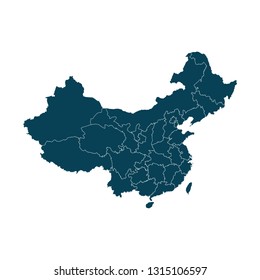 Map Of China - High Detailed On White Background. Abstract Design Vector Illustration Eps 10.