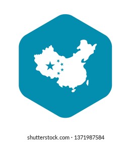 Map of China icon. Simple illustration of map of China vector icon for web
