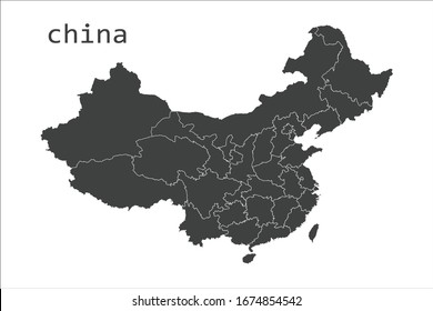 map china isolated on white background
