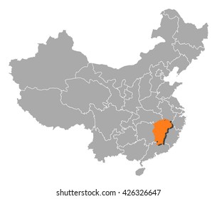 Map China Jiangxi Stock Vector (Royalty Free) 426326647 | Shutterstock