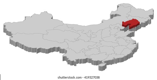 Map - China, Liaoning - 3D-Illustration