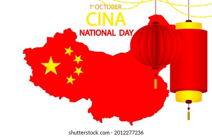 Map of china for the national day of china, vector art illustration.