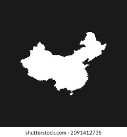 Mapa de China de fondo negro