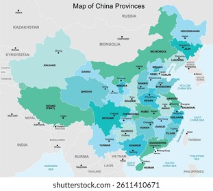 Map of China Provinces and cities