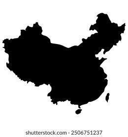 Map of China silhouette. Vector image