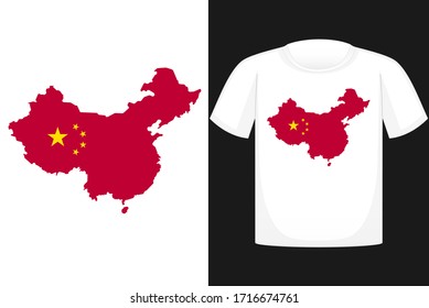 Map of China T shirt vector design, Patriotic T-shirt Design 