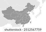 Map of China Vector. High detailed illustration of China map