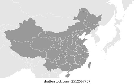 Map of China Vector. High detailed illustration of China map