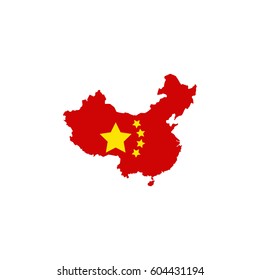 Map of China vector icon. Color illustration.
