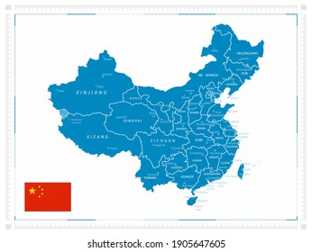 Map Of China. Vector Illustration.