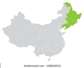 Map Of The Chinese Region Of Northeast China