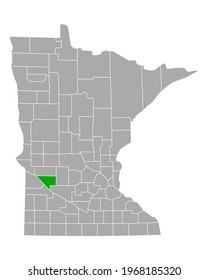 Map of Chippewa in Minnesota on white