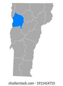Map of Chittenden in Vermont on white